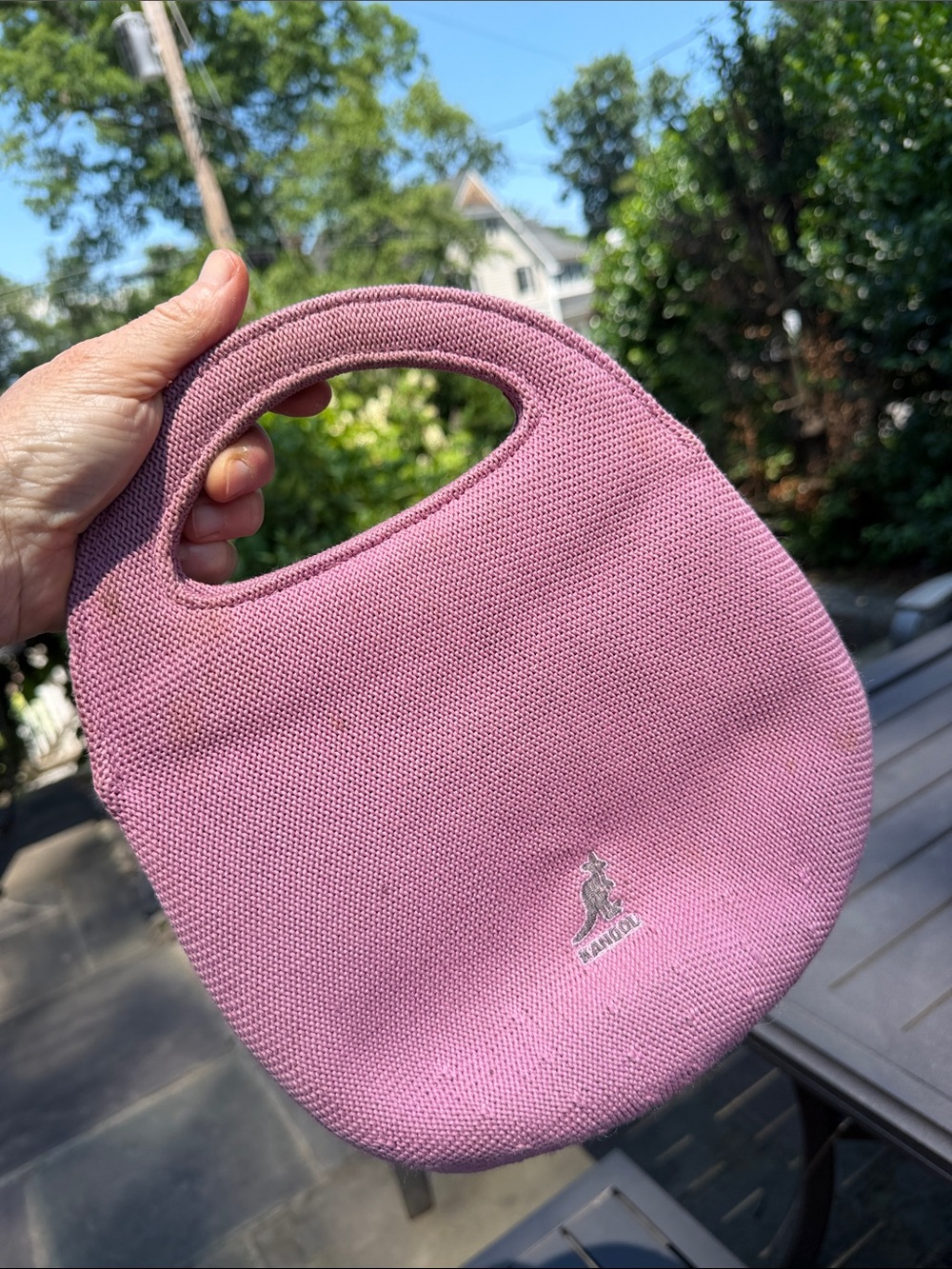 Kangol Tropic 504 Knit Handbag Pink Y2K Slouchy Mini Bag Mini Purse
